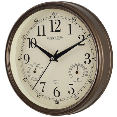 Indoor/Outdoor Wall Clock, Antique Bronze