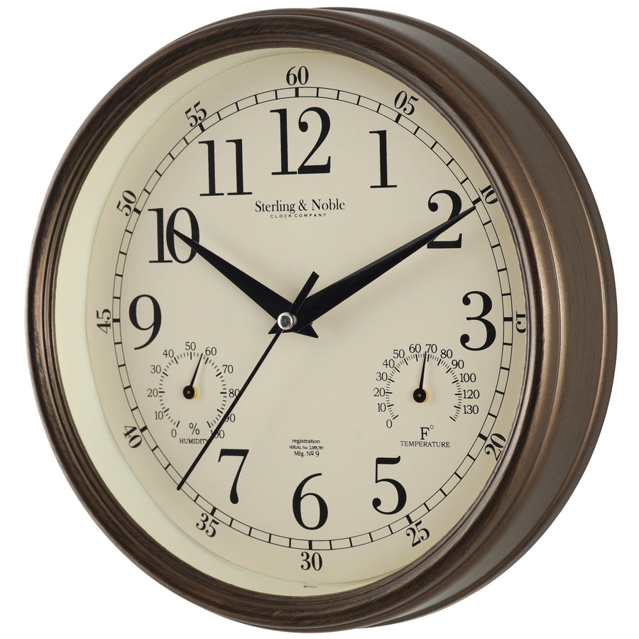  Indoor/Outdoor Wall Clock, Antique Bronze