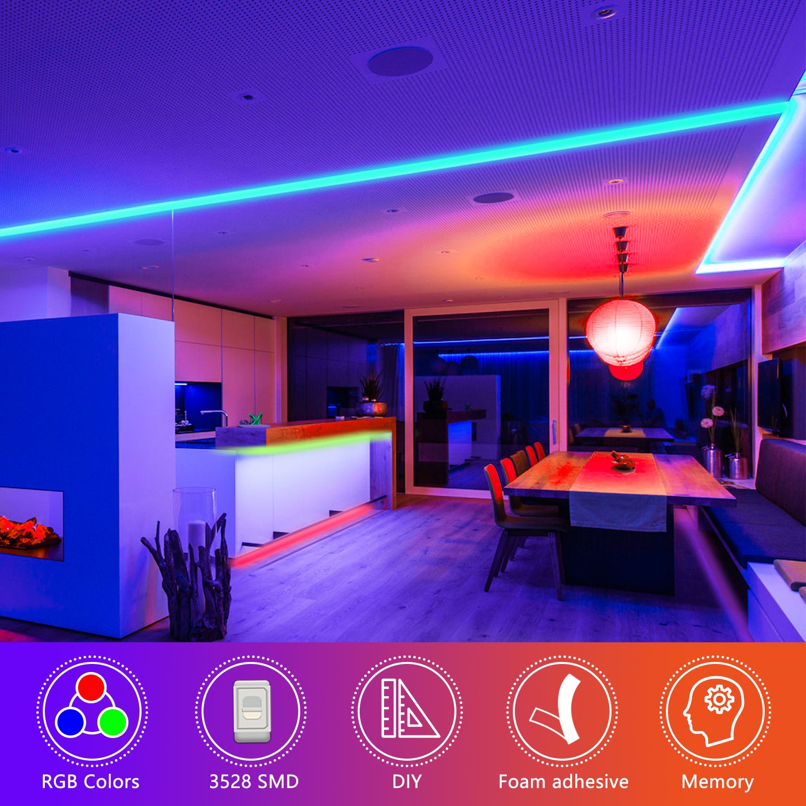 16.4ft/5M 300LED RGB Muliticolor Changing Flexible LED Rope
