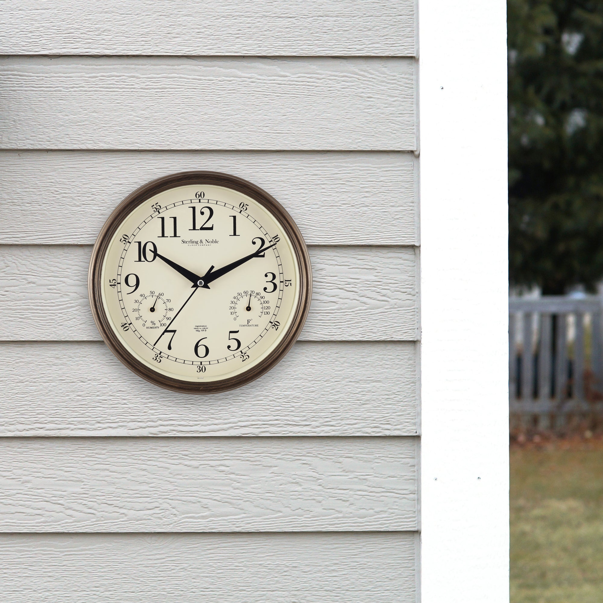 Indoor/Outdoor Wall Clock, Antique Bronze