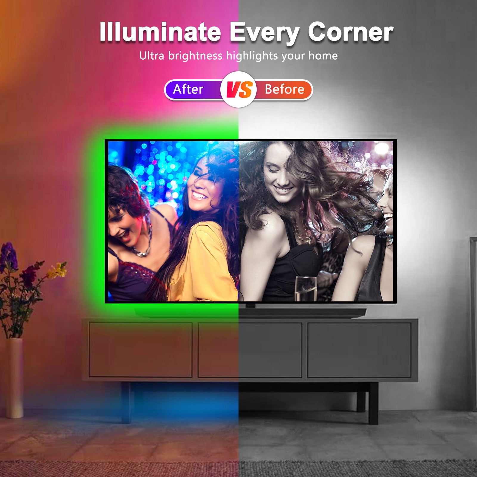 16.4ft/5M 300LED RGB Muliticolor Changing Flexible LED Rope