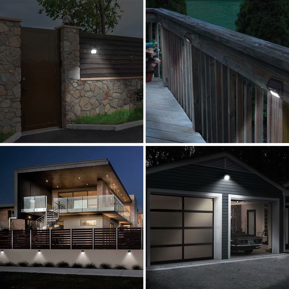 20 LED 320lm Outdoor LED Solar Motion Sensor Lights, Wireless Outdoor Wall Lights, Black, Pack of 2
