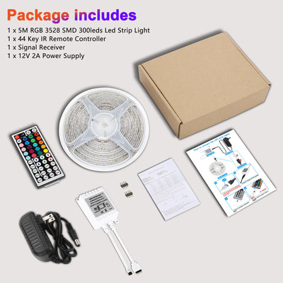 16.4ft/5M 300LED RGB Muliticolor Changing Flexible LED Rope