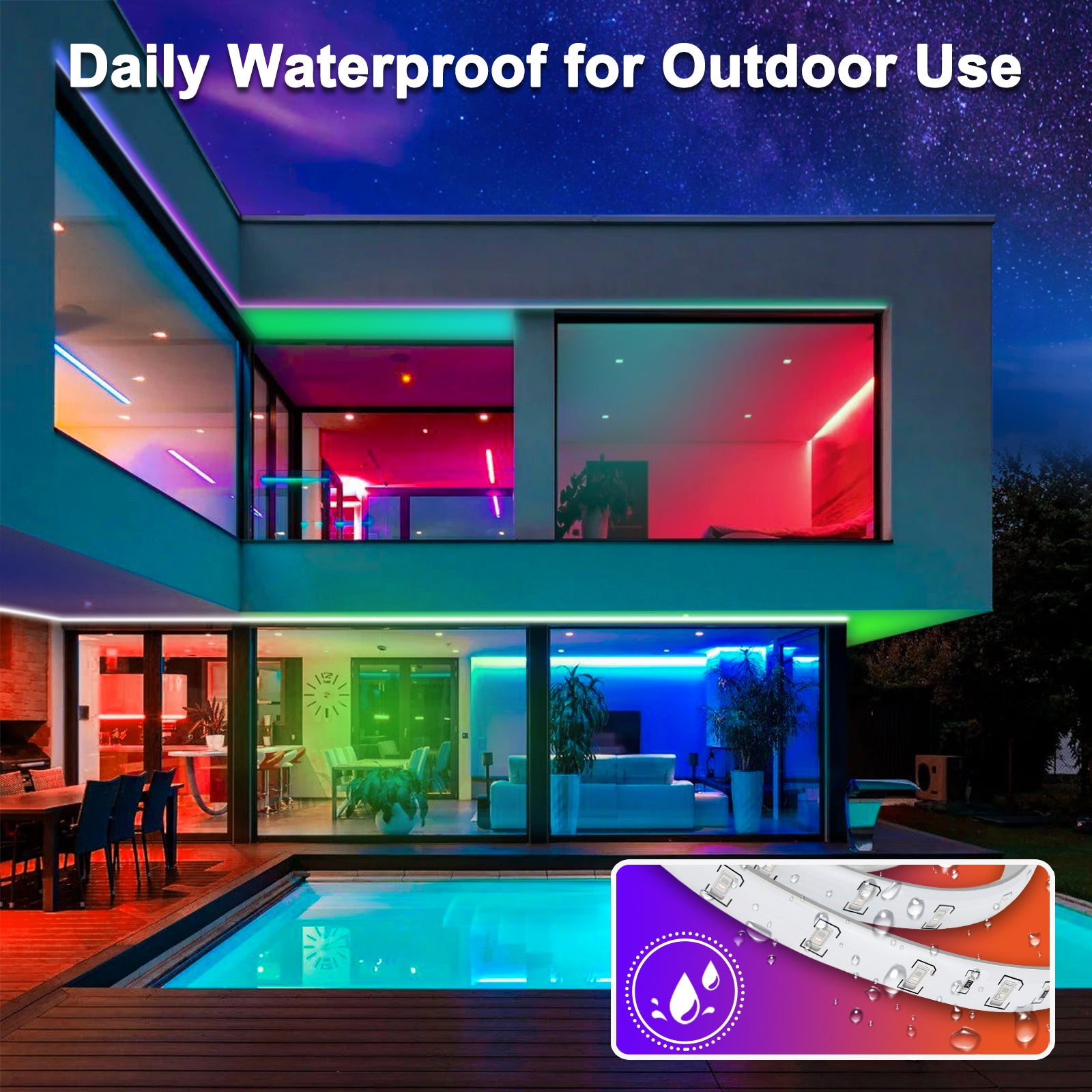 16.4ft/5M 300LED RGB Muliticolor Changing Flexible LED Rope