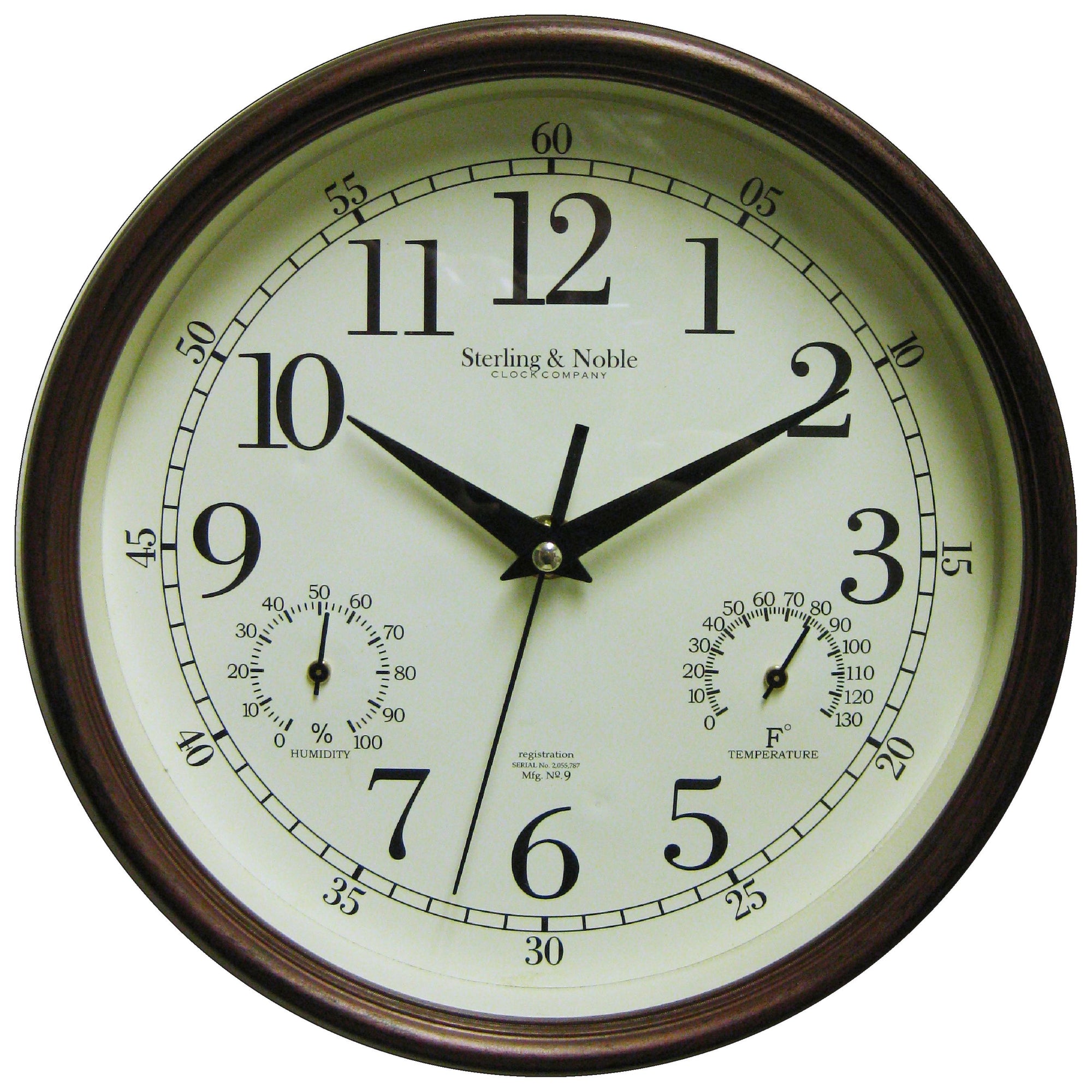 Indoor/Outdoor Wall Clock, Antique Bronze