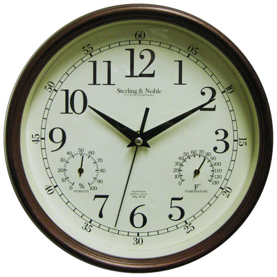 Indoor/Outdoor Wall Clock, Antique Bronze